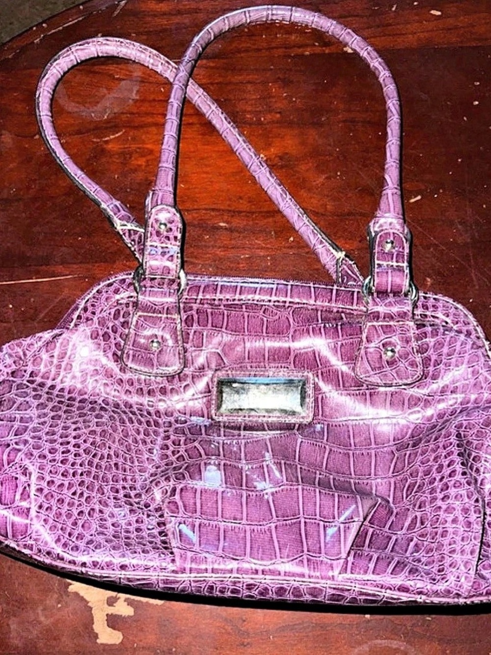 Rosetti Purple Embossed Shoulder Bag